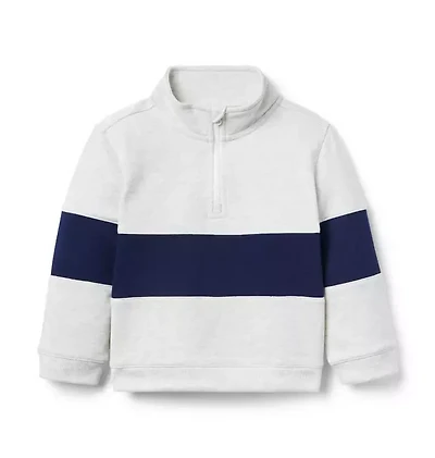 Stripe Half-Zip Sweatshirt