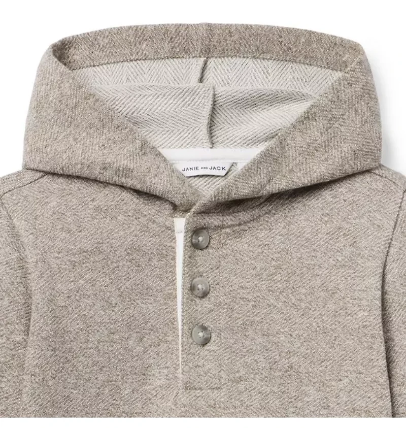 Herringbone Hooded Sweatshirt