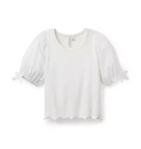 Ribbed Puff Sleeve Top