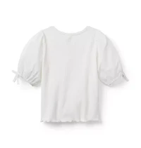 Ribbed Puff Sleeve Top