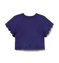 Embroidered Eyelet Trim Top