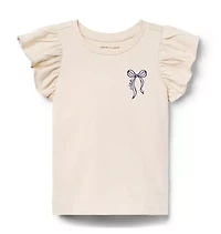 Ciao Bow Flutter Sleeve Top