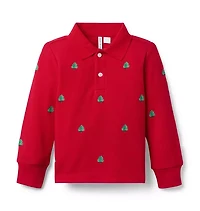 Embroidered Tree Pique Polo