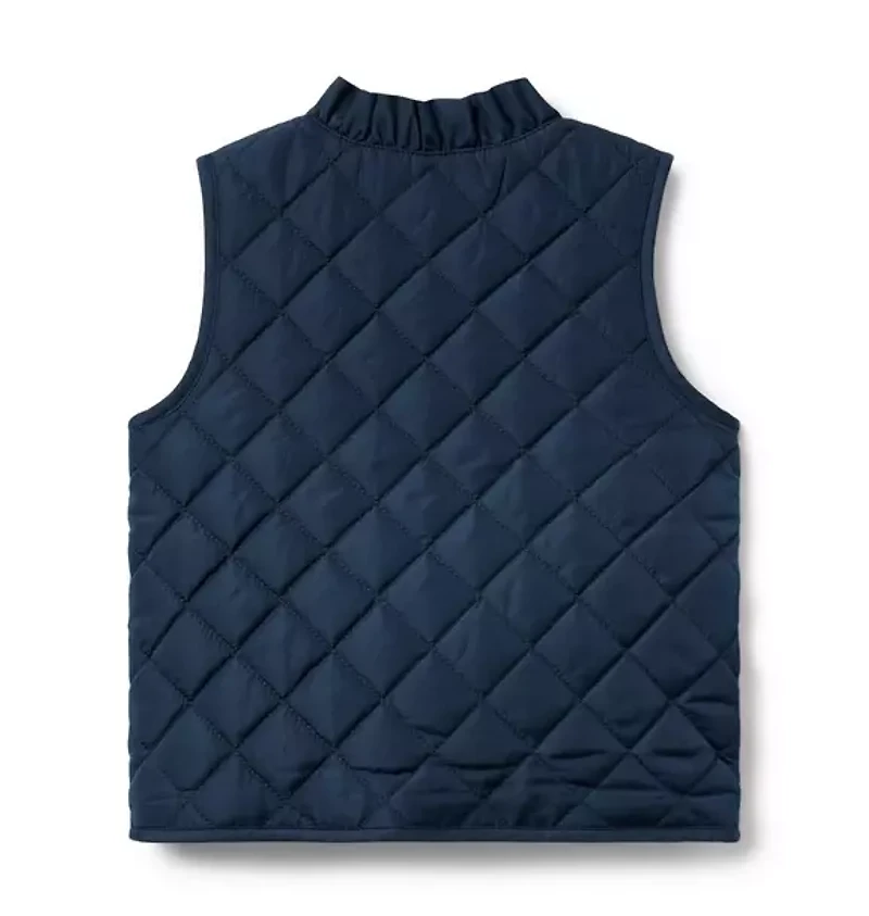 The Quilted Ruffle Collar Vest