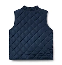 The Quilted Ruffle Collar Vest