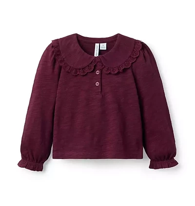Lace Collared Top