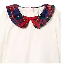 Tartan Ruffle Collar Top
