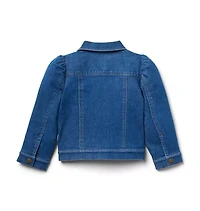 Denim Puff Sleeve Jacket Medium Wash