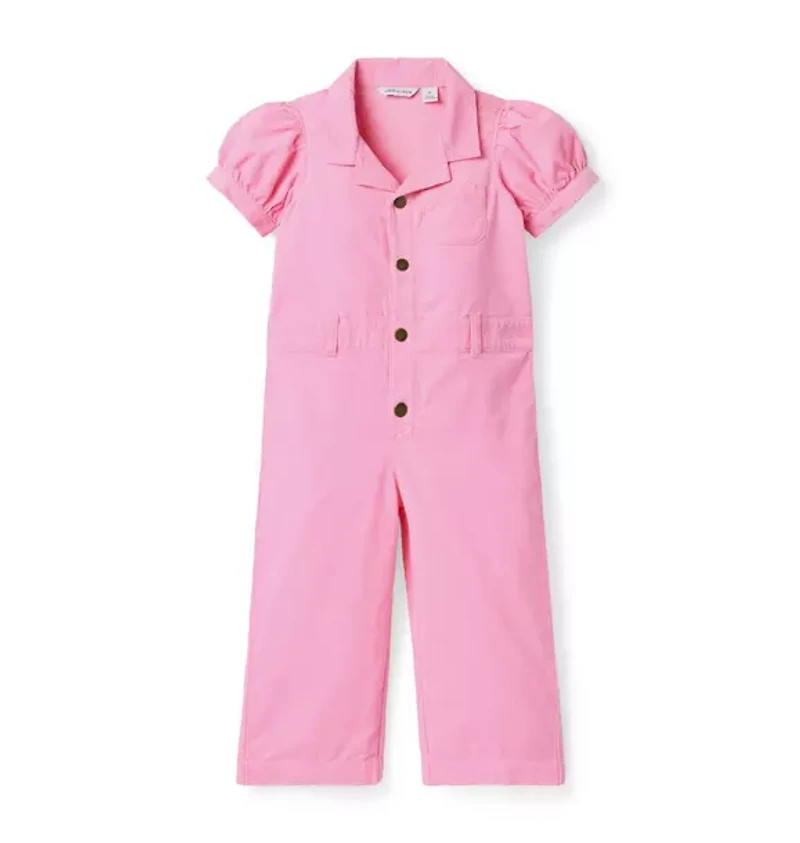 Corduroy Puff Sleeve Jumpsuit