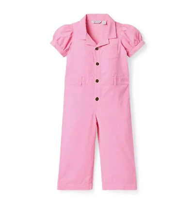 Corduroy Puff Sleeve Jumpsuit