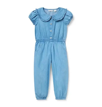 Chambray Ruffle Jumpsuit