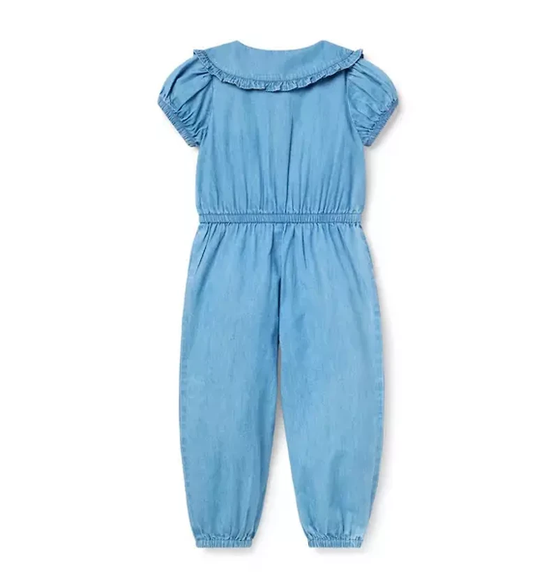 Chambray Ruffle Jumpsuit