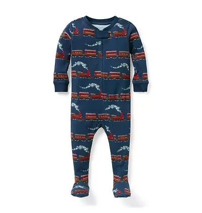 Baby Good Night Footed Pajama Train