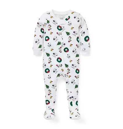 Baby Good Night Footed Pajama Peanuts Holiday
