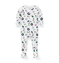 Baby Good Night Footed Pajama Peanuts Holiday