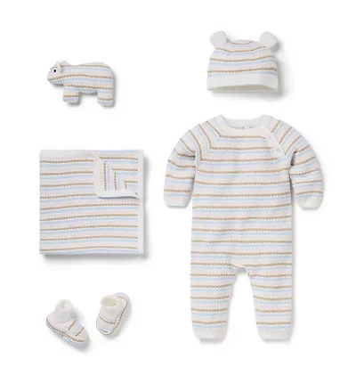 Baby Bundle of Love Striped Textured Knit Gift Set