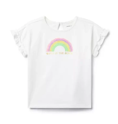 Rainbow Ruffle Sleeve Tee