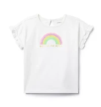 Rainbow Ruffle Sleeve Tee