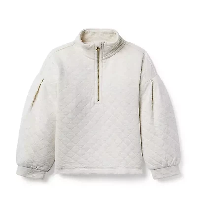 Quilted Half-Zip Sweatshirt