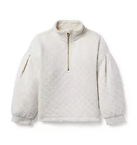 Quilted Half-Zip Sweatshirt