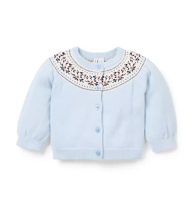 Baby Floral Fair Isle Cardigan