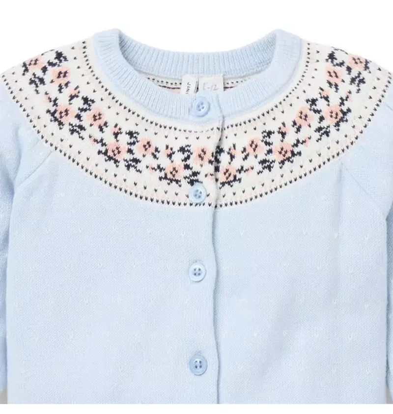 Baby Floral Fair Isle Cardigan