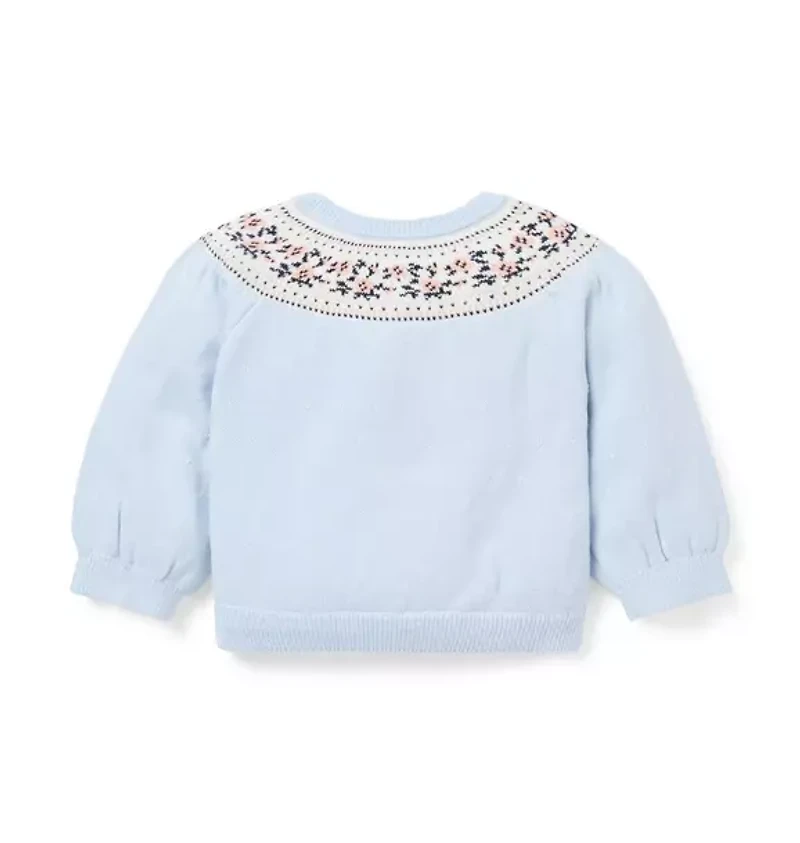 Baby Floral Fair Isle Cardigan