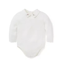Baby Embroidered Bear Collar Bodysuit