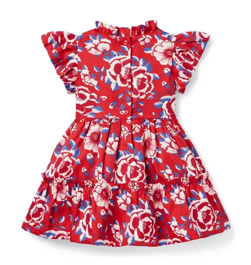 Floral Ruffle Sleeve Dress