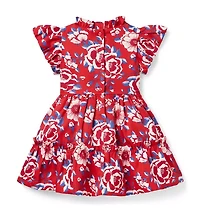 Floral Ruffle Sleeve Dress