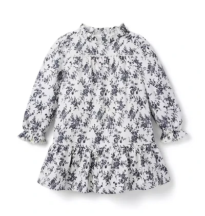 Floral Twill Dropwaist Dress