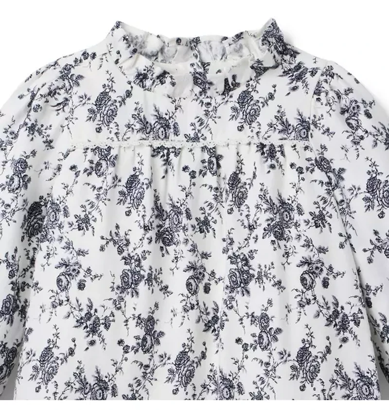 Floral Twill Dropwaist Dress