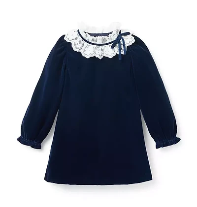 The Velvet Lace Collar Dress