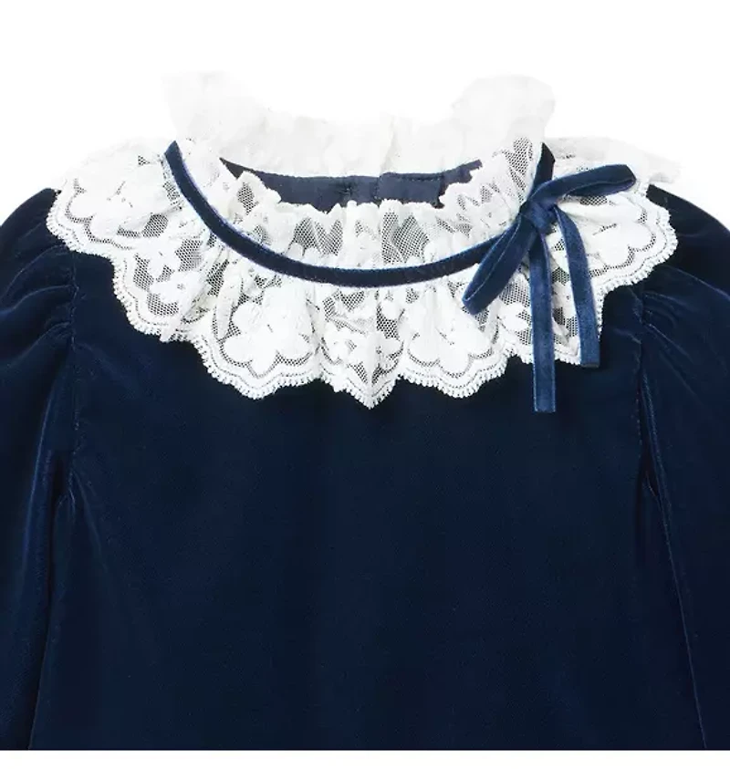 The Velvet Lace Collar Dress