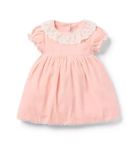 Baby Velvet Lace Collar Dress