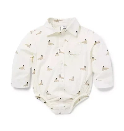 Baby Poplin Walrus Bodysuit