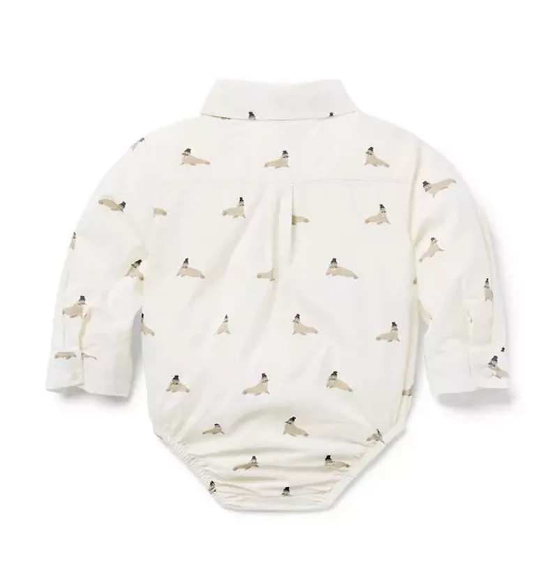 Baby Poplin Walrus Bodysuit