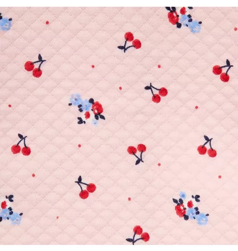 Baby Cherry Floral Quilted Cardigan