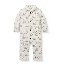 Baby Quilted Bear Toile One-Piece