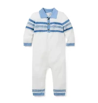Baby Fair Isle Collared One-Piece