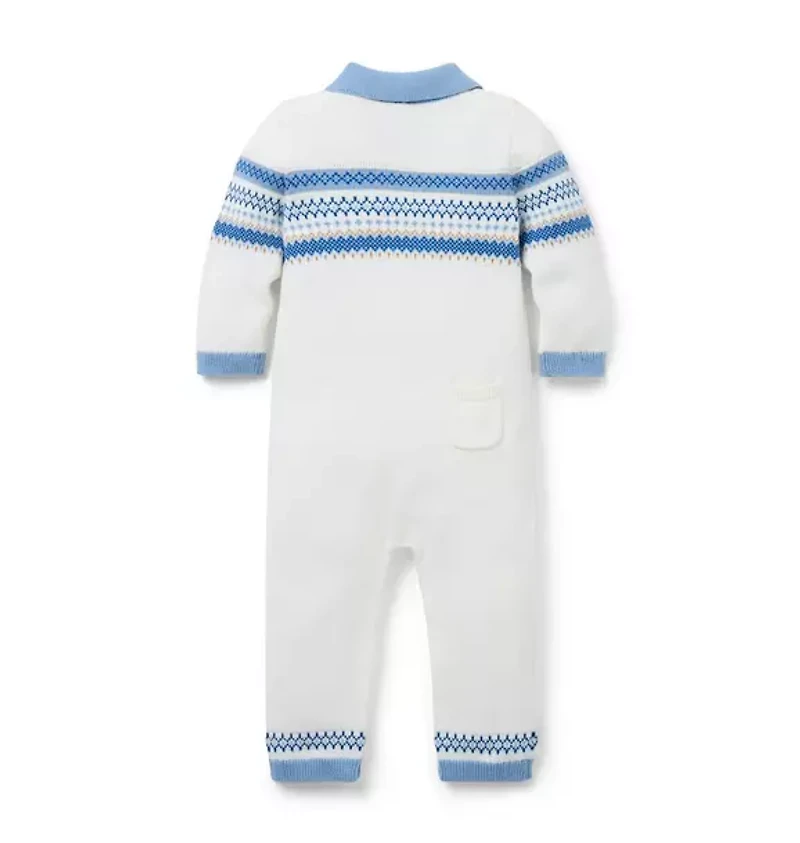 Baby Fair Isle Collared One-Piece