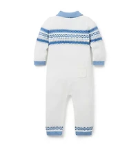 Baby Fair Isle Collared One-Piece