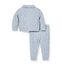 Baby Cable Knit Collared Matching Set