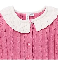 Baby Cable Knit Collared One-Piece