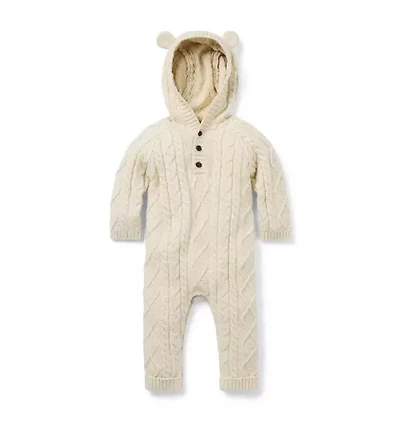 Baby Bear Ear Hooded One-Piece