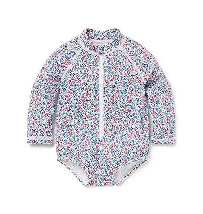 Baby Recycled Ditsy Floral Rash Guard Swimsuit