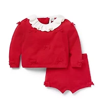 Baby Bow Matching Sweater Set