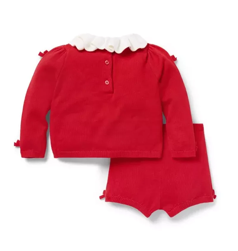 Baby Bow Matching Sweater Set