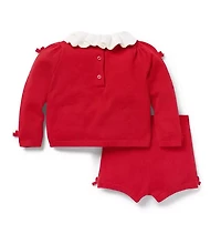 Baby Bow Matching Sweater Set