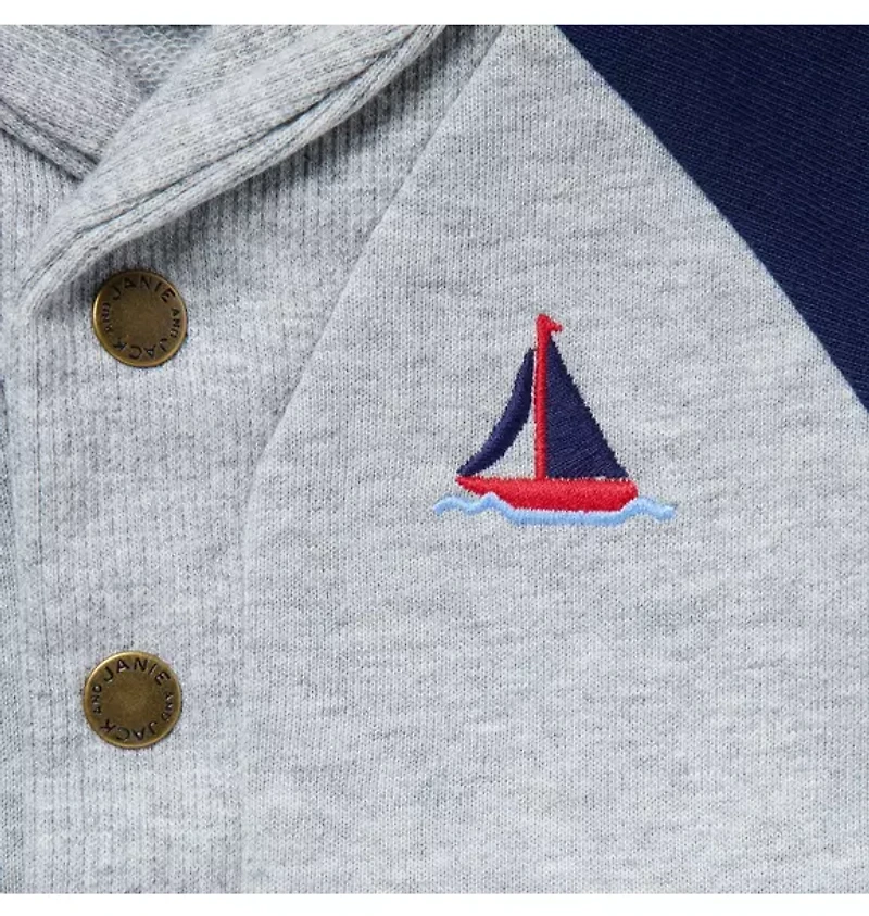 Baby Sailboat Shawl Collar Cardigan